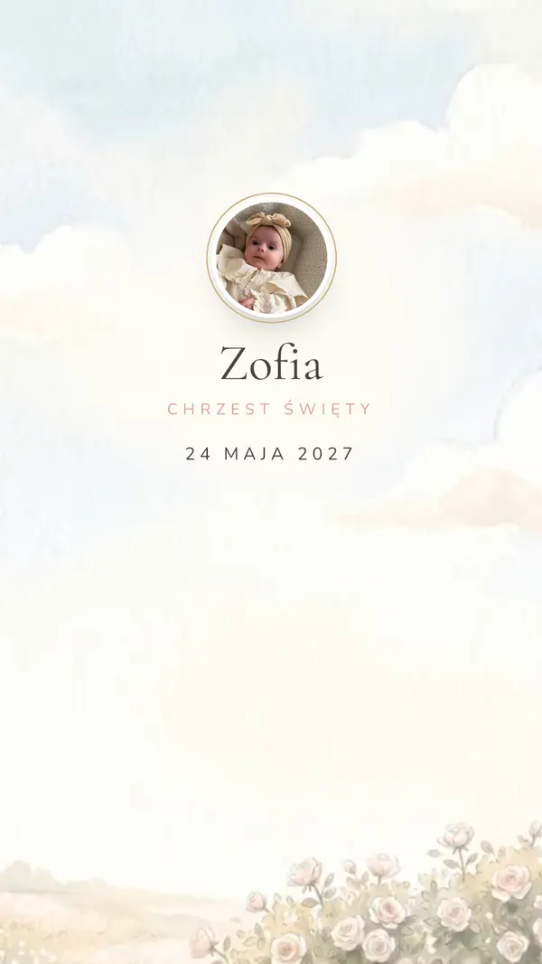 Motyw zaproszenia na chrzciny „Droga do chrztu”