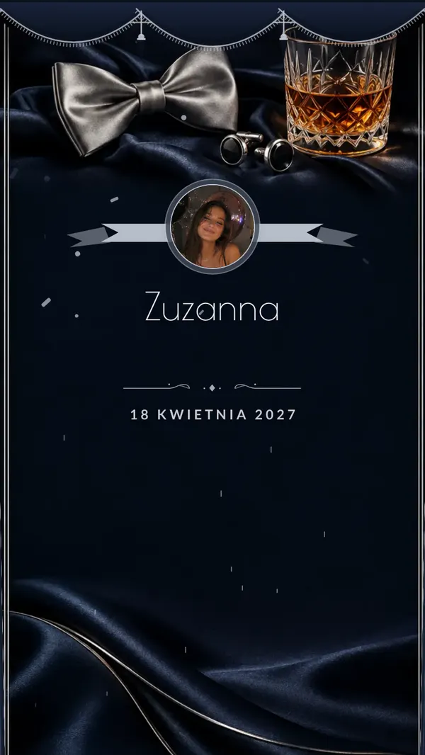 Motyw zaproszenia na osiemnastkę „Smoking” — akwarela