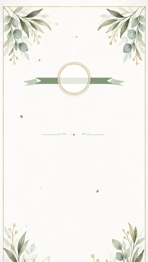 Aquarell-Hintergrund einer Einladung zur Firmung im Design „Olive und Eukalyptus“