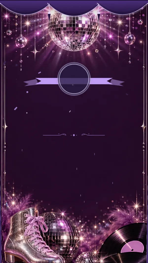 Tema de invitación de cumpleaños «Disco» — acuarela