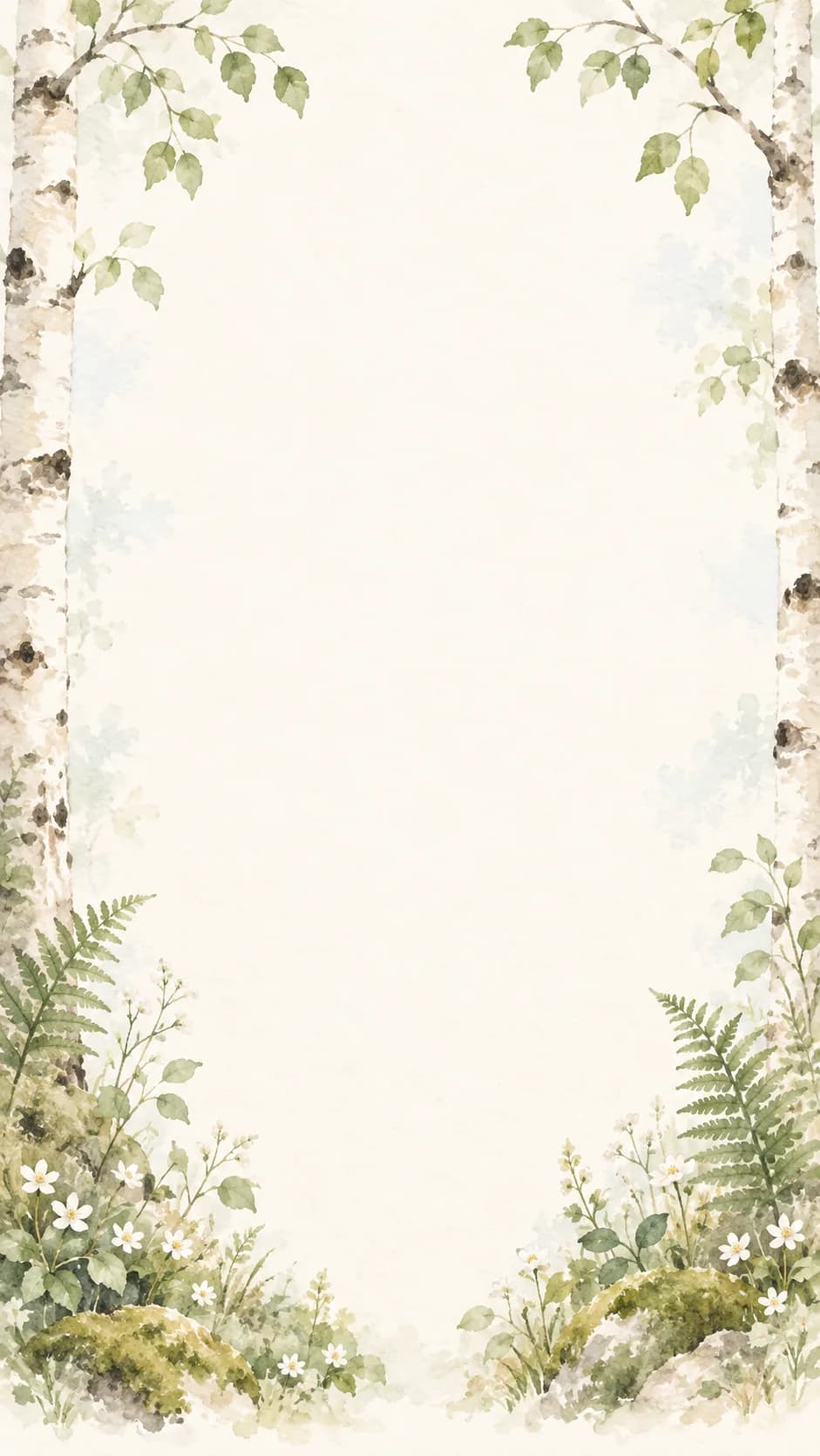 Christening invitation theme “Woodland Clearing”