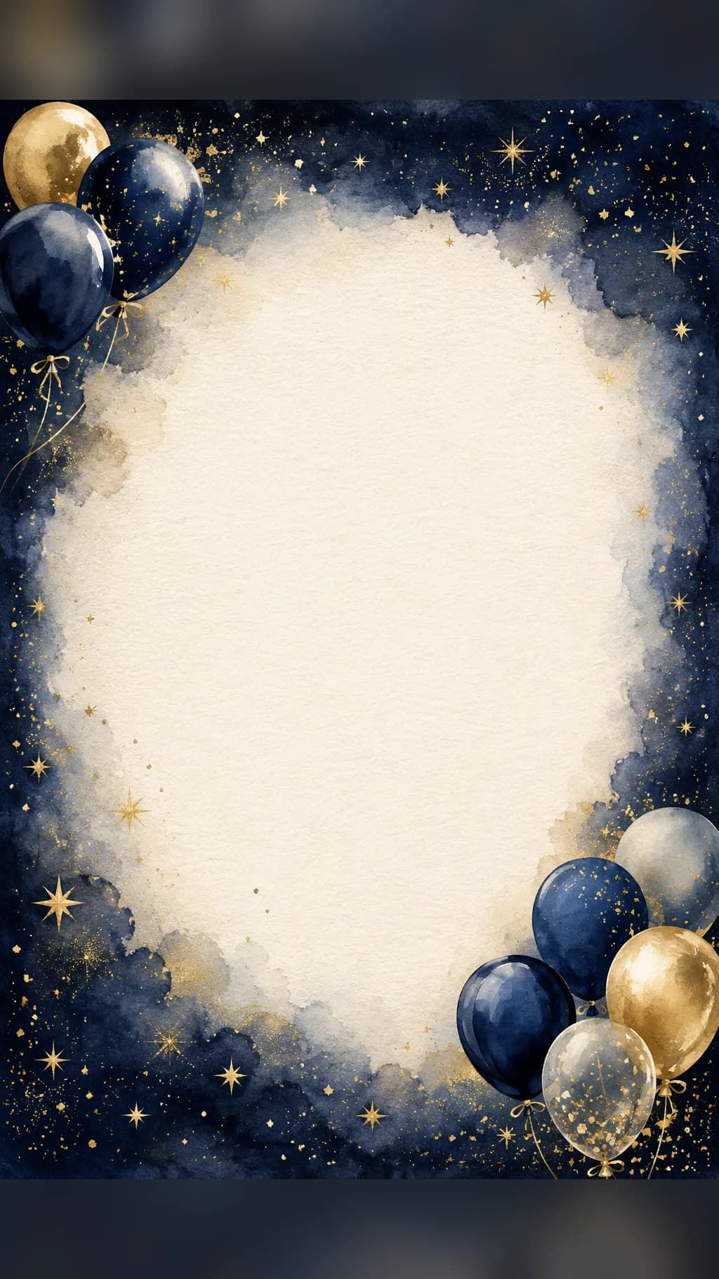 18th birthday invitation theme “Starry Night” — watercolour