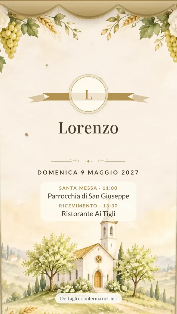 Esempio di immagine dell’invito inviata su WhatsApp